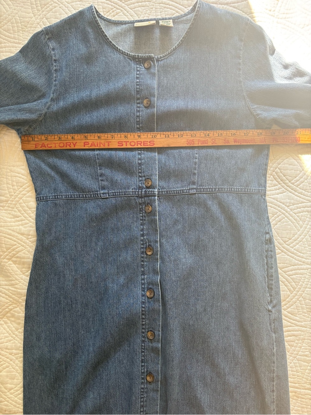 L.L. Bean Vintage Denim Maxi Dress Button-Front Size 10 — image 6 of 8